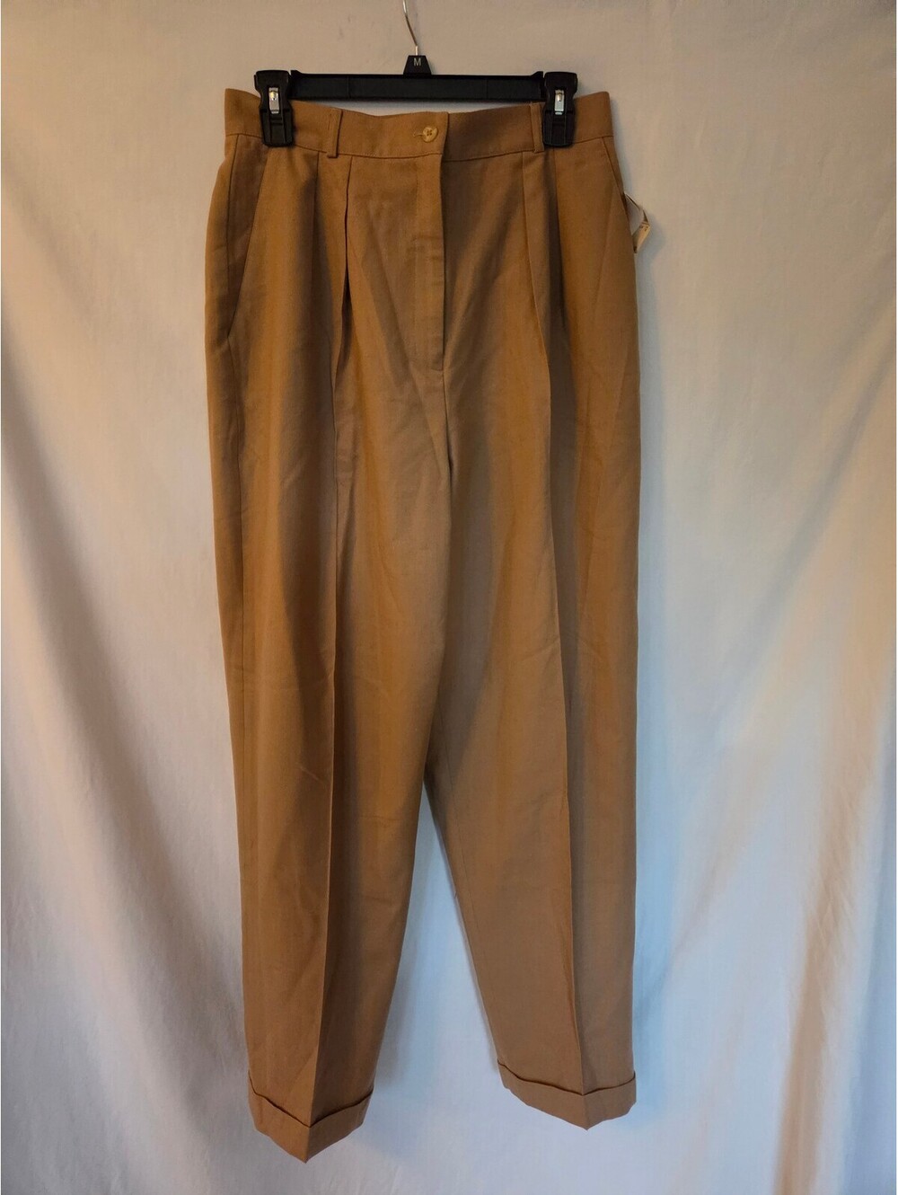 Vintage Talbots Wool Pants 12 NWT USA Pleated High Rise Cuffed 90s Preppy Brown